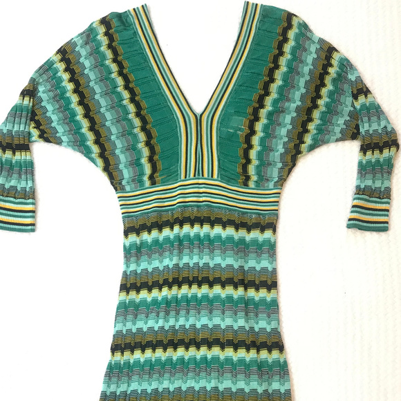 Guess Marciano deep V bat sleeves Missoni dress - Picture 7 of 8